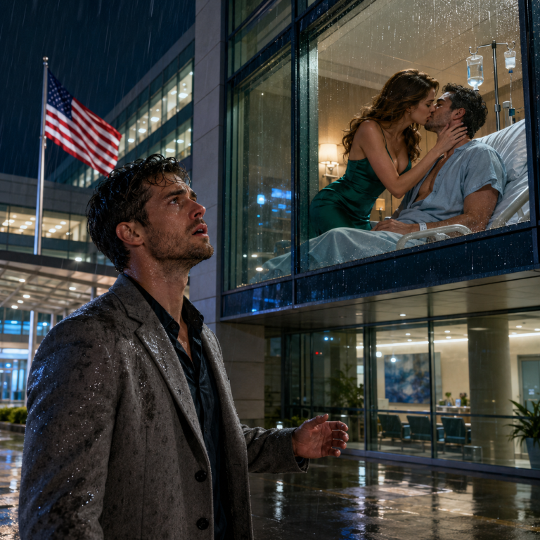 MY WIFE SAID SHE WAS VISITING HER SICK FRIEND. THEN I SAW HER KISSING SOMEONE THROUGH THE HOSPITAL WINDOW