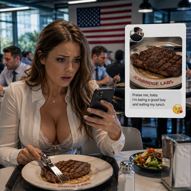 My Online Boyfriend Suddenly sent me a Picture of his Lunch. A Steaming Steak…..