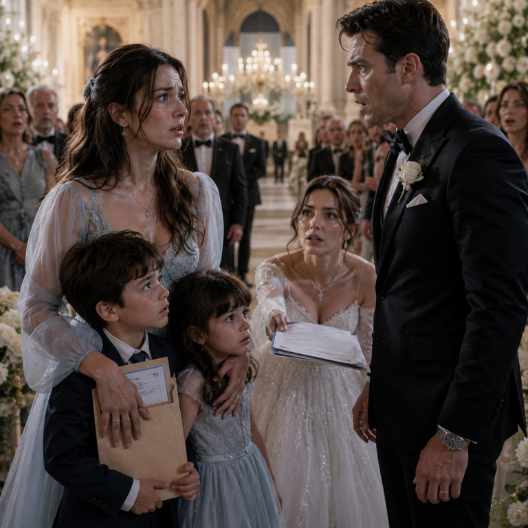 Six Years After My Billionaire Ex Told Me To Raise Our Baby Alone, I Walked Into His Wedding Holding Two Children. The Moment He Saw Their Faces—And The Envelope In My Son’s Hand—He Went Deathly Pale.