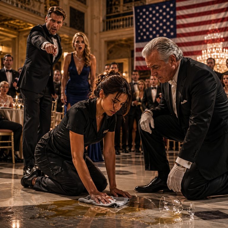 He forced the waitress he married to kneel and scrub wine from the floor in front of 300 guests — then the Sterling dynasty’s head butler knelt at her feet.