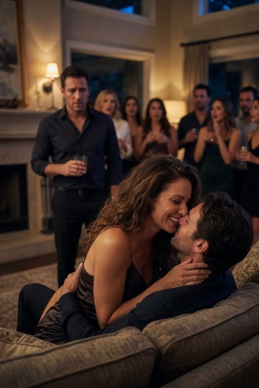 I was sitting in my ex’s lap at the party, laughing like my husband was just another stranger in the room, then leaned close to my ex’s ear and said just loudly enough for my husband to hear, “Maybe tonight we should finish what we never ended.”
