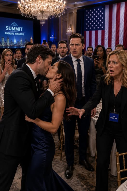 During My Wife’s Company Awards Dinner In A Downtown Hotel Ballroom, A Man I’d Never Met Pulled Her Onto The Dance Floor, Kissed Her In Front Of Her Coworkers, And Asked, “Will You Finally Marry Me Now?” I Expected Her To Slap Him, But She Whispered His Name Instead—Then The HR Director Looked At Me And Said, “Wait… You’re Her Husband?”