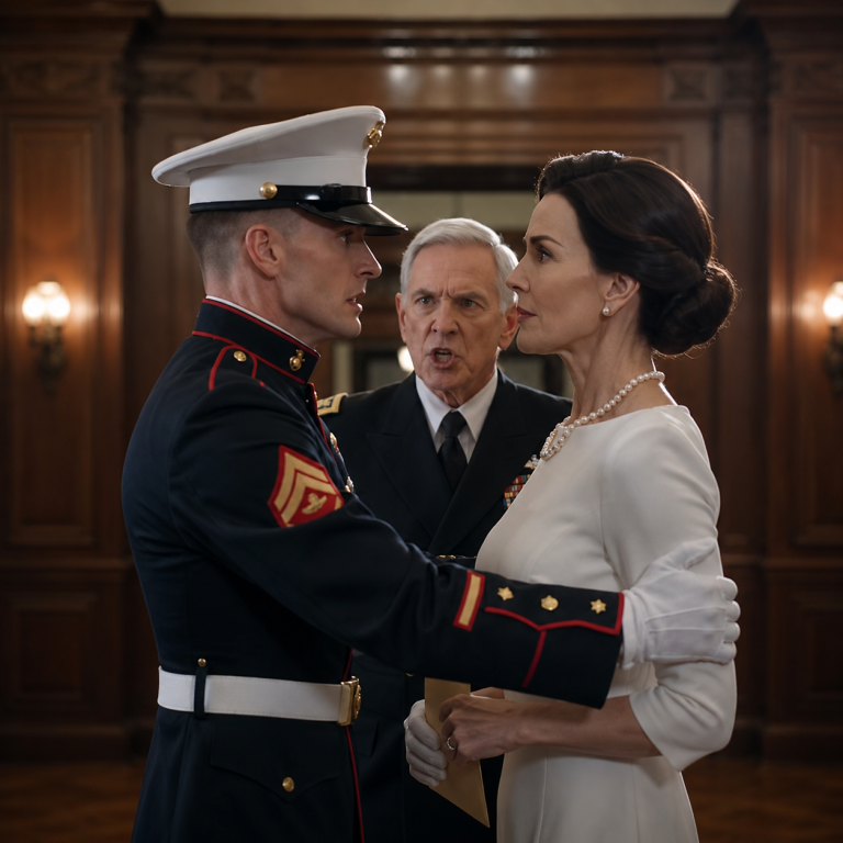 “SPOUSES WAIT OUTSIDE!” A MARINE ORDERED ME OUT OF MY HUSBAND’S CEREMONY—THEN THE ADMIRAL SALUTED ME BEFORE THE WHOLE BASE