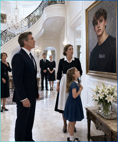 The maid’s daughter saw the CEO’s dead son in a portrait and whispered one sentence that made his entire mansion go silent