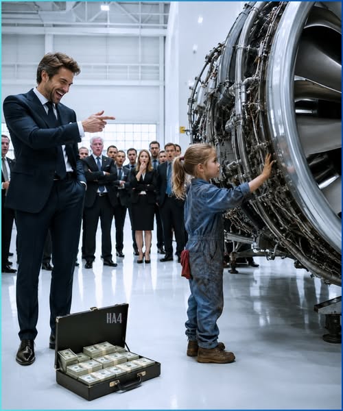 He laughed at the janitor’s little girl and promised her $100 million if she could fix his $2 billion engine—then the room went silent when she touched it