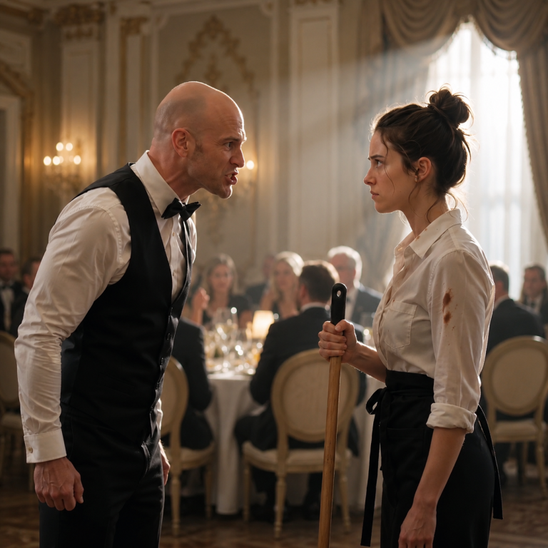 FORCED TO RETIRE AFTER AN INJURY, I BECAME A WAITER. ONE NIGHT, TWO WEALTHY BUSINESSMEN MOCKED MY INJURY AND POURED WHISKEY ON ME. MY BOSS HANDED ME A MOP AND SAID: “NOBODY CARES WHAT YOU USED TO BE. YOU’RE A WAITER NOW.” FIVE MINUTES LATER…