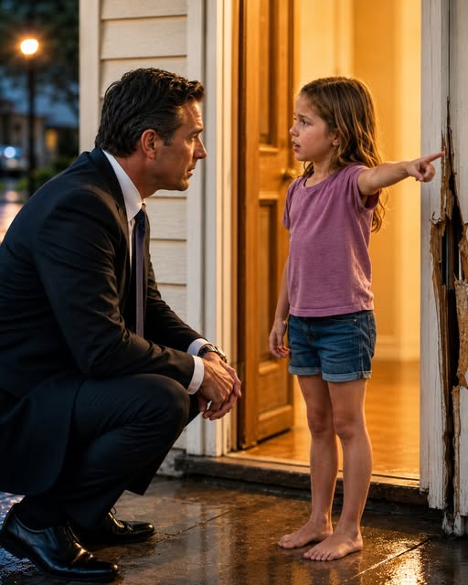 Little Girl Asked, “Can You Fix Our Door Mommy’s Scared”—The CEO Next Door Showed Up at Midnight…