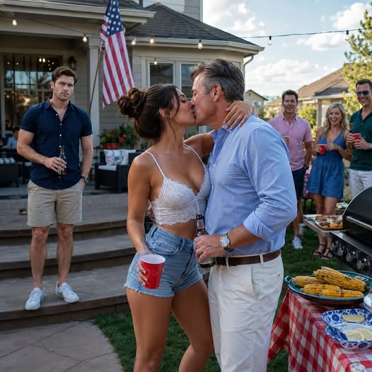 At a summer barbecue, I kissed my boss as a joke and told my boyfriend, “Stop staring. You’re embarrassing me.” He didn’t argue, didn’t make a scene — he just went silent… And by the next morning, I found out he had left me something far more terrifying than a breakup.