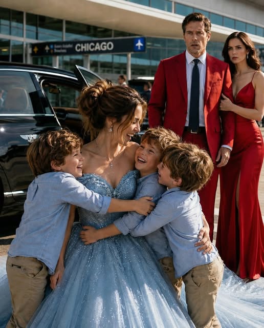 My Billionaire Ex-Husband Sat Beside Me on a Flight Just to Humiliate Me—Then Three Little Boys Ran Out of a Bentley Calling Me “Mom”