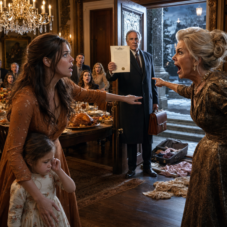 My Mother-in-Law Threw Me and My Daughter Out at Thanksgiving—Then Her Father-in-Law’s Lawyer Walked In and Said the House Was Never Hers