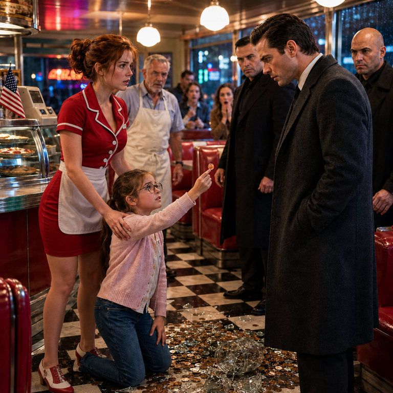 The Mafia Boss Threw A Poor Waitress’s Tip Jar On The Floor, Then Her Little Sister Picked Up One Coin And Made Him Go Silent