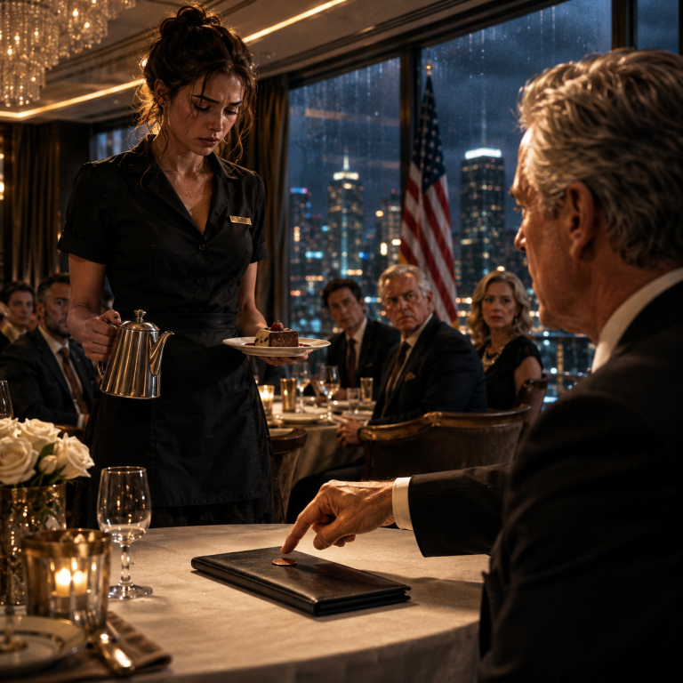 The Billionaire Left A Waitress A One-Cent Tip — Then Her Little Brother Returned The Coin With A Note That Made Him Freeze