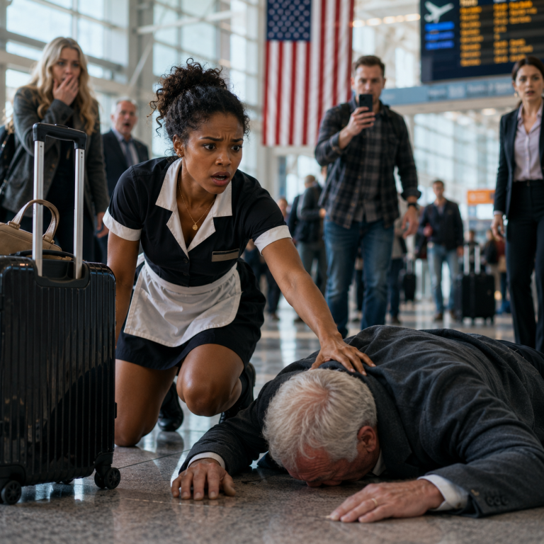 Black Waitress Missed Her Only Flight Home to Carry a Collapsing Old Man — He Owned the Airline