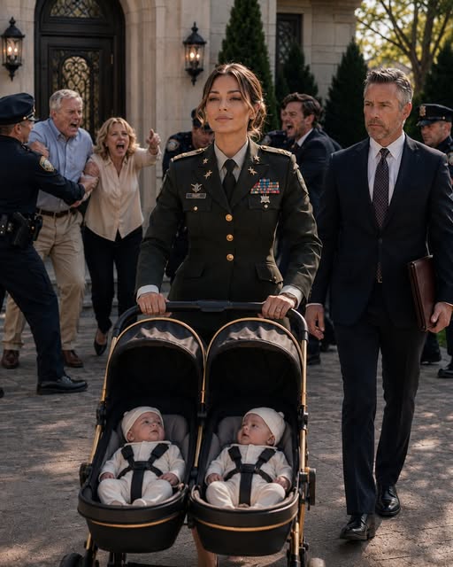 I let the entire town believe my husband’s mistress had saved his parents’ home while I stayed silent and carried our twins. Days later, he called me worthless, handed me divorce papers in my hospital room, and walked away without knowing I was a U.S. Army colonel. He thought he had broken me—until I returned with a military escort, senior officers, detectives, and police waiting behind me.