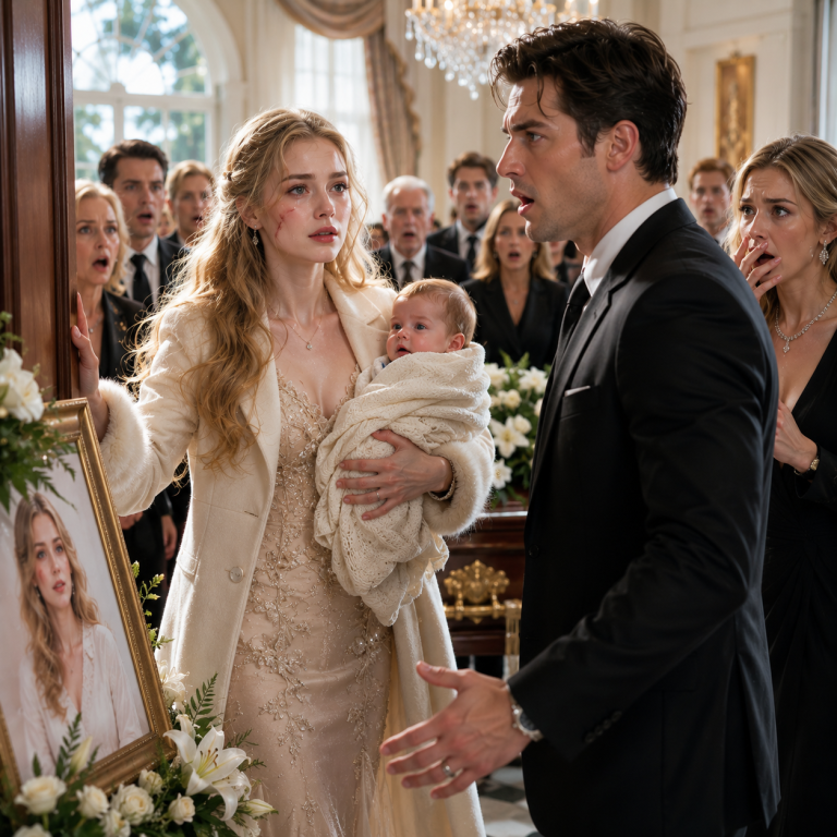 My Husband Threw Me From a Frozen Cliff for a $50 Million Payout—Then I Walked Into My Own Funeral Holding the Baby He Tried to Kill