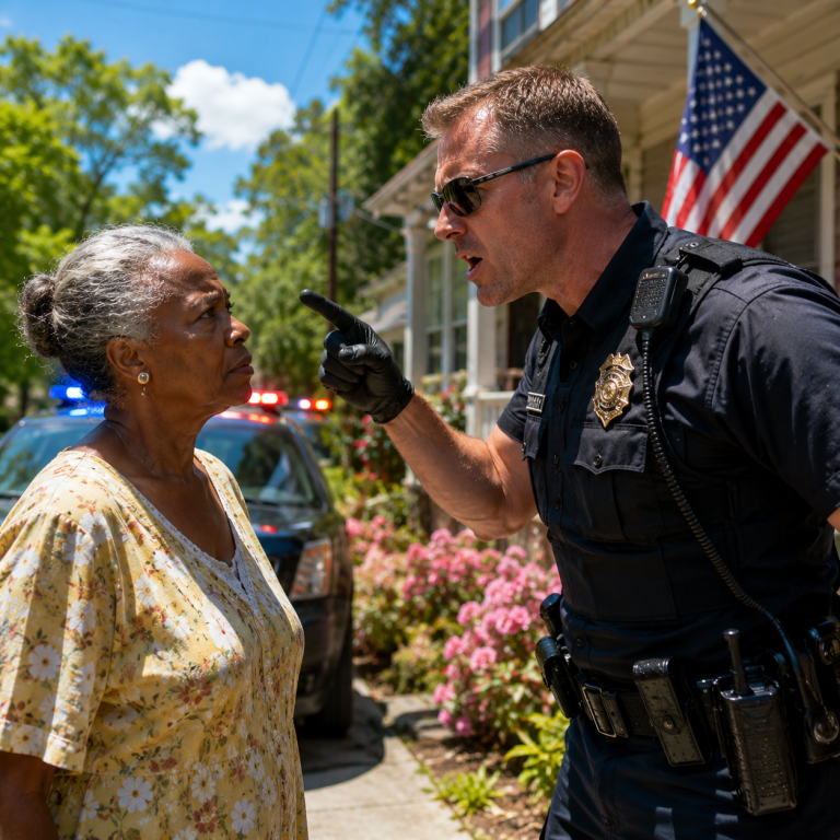 Racist Cop Tries To Evict Black Woman, Until Her Navy Admiral Son Arrives For Justice